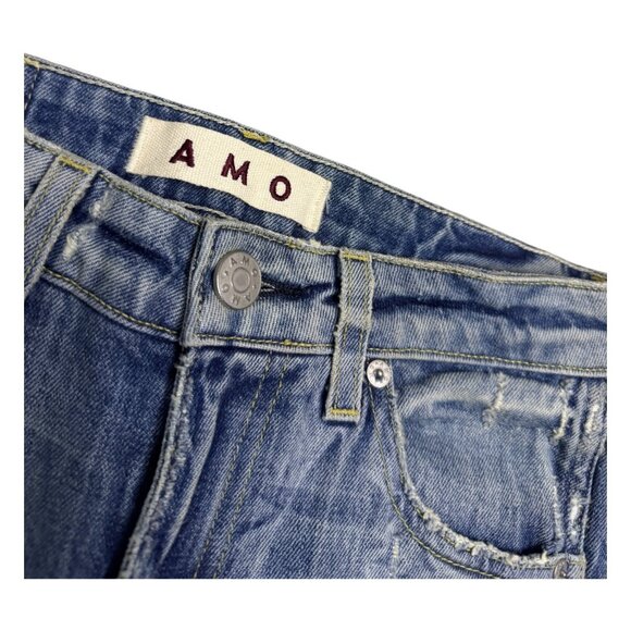 AMO Twist Sweet Cheeks Luxury Designer Skinny Casual Denim Jeans Womens Small - Picture 2 of 7